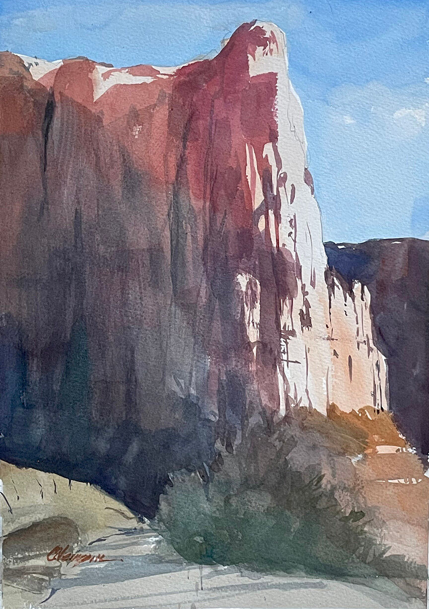 Arriving in Moab late in the day gave me the opportunity to paint in the beautiful evening light.